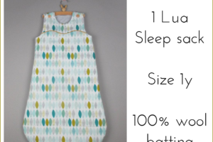 A double give-away (finished sleep sack + fabrics)